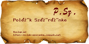 Polák Szörénke névjegykártya